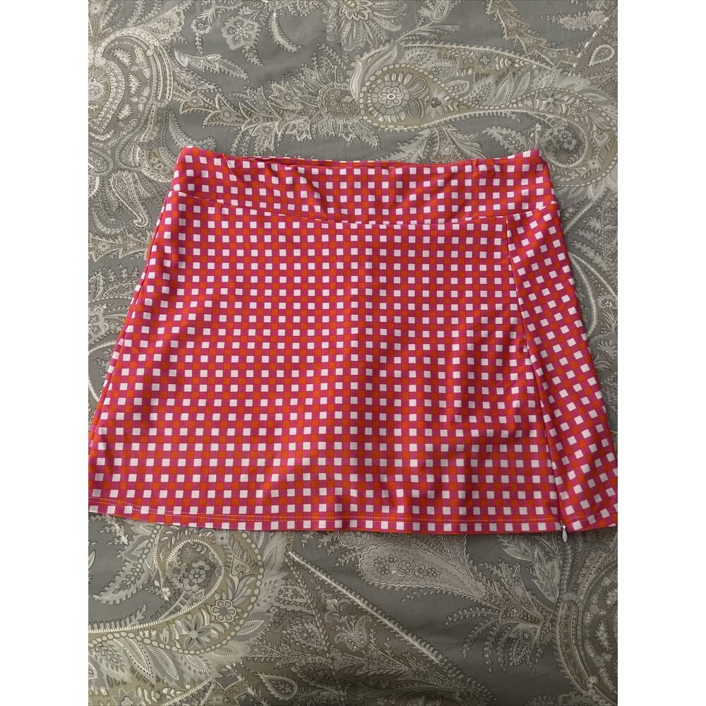 Jude Connally Tennis Skirt Pink Orange Pickleball Skort S Print White Pull On